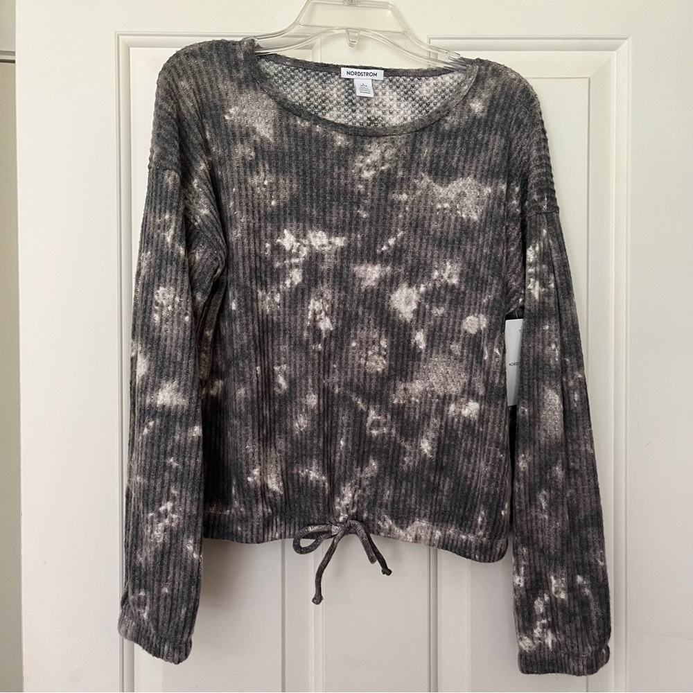 Nordstrom Gray Tie-Dye Kids Top